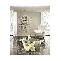 table basse en blanc et gris pierre papillon