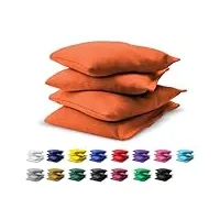 gosports premium pouf des ensembles de 4–15 couleurs au choix – garni avec maïs synthétique, orange