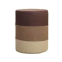 rebecca mobili repose-pieds rond beige, pouf rembourre marron sable beige, decoration maison salon – dimensions: 45 x 35 x 35 cm (hxlxl) - art. re4532