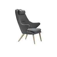 tuoni trends fauteuil en bois stratifié et tissu, gris/chêne, 70 x 83 x 102 cm