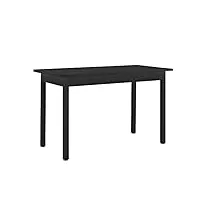[en.casa] table de salle à manger table à manger table de cuisine bureau mdf placage acier revêtu par poudre fritté noir 120 cm x 60 cm x 75 cm