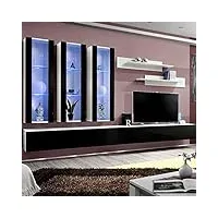 paris prix - meuble tv mural design fly iii 320cm noir & blanc
