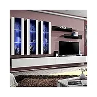 paris prix - meuble tv mural design fly iii 320cm blanc & noir