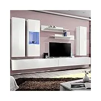 paris prix - meuble tv mural design fly v 320cm blanc