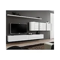 paris prix - meuble tv mural design switch vii 340cm blanc