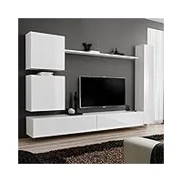 paris prix - meuble tv mural design switch viii 280cm blanc