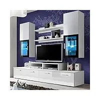 paris prix - meuble tv mural design mini 200cm blanc