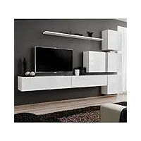 paris prix - meuble tv mural design switch ix 310cm blanc