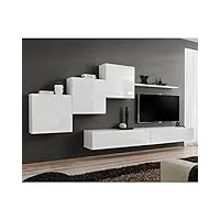 paris prix - meuble tv mural design switch x 330cm blanc