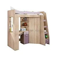 furniturebyjdm lit mezzanine/lit superposé - tout en un. escalier à droite - ensemble pour enfants. lit superposé, bureau, armoire, étagères.