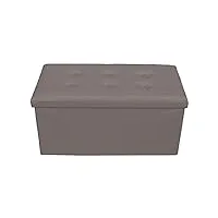 rebecca mobili pouf coffre de rangement banc rectangle stokage design salon sejour (gris)