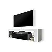 selsey hugo - meuble tv/banc tv 140 cm (blanc/noir)