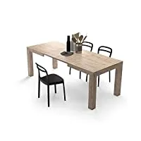 mobili fiver, table à manger extensible, iacopo, chêne naturel, made in italy