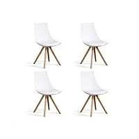 designetsamaison lot de 4 chaises scandinaves blanches - minsk