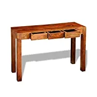 vidaxl table console avec 3 tiroirs bois massif de sesham table d'appoint