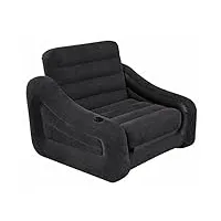 intex 68565 fauteuil lit en pvc noir 107 x 221 x 66 cm