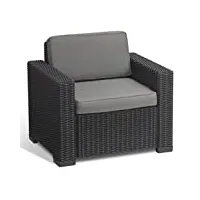 allibert fauteuil california salon, lot de 2, graphite/panama cool gris, 83 x 68 x 72 cm, 233048