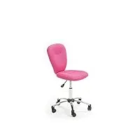 inter link chaise de bureau enfant piètement métal revêtement tissu mesh - rose