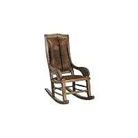 aubry gaspard fauteuil à bascule en bois et peau de chèvre