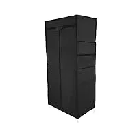 primematik - armoire de rangement en tissu 70 x 45 x 155 cm noir