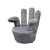 vidaxl fauteuil velours gris forme de main fauteuil de salon sofa velours