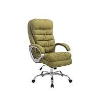 fauteuil de bureau réglable en hauteur xxl vancouver tissu i chaise de bureau à roulette rembourrée confortable avec accoudoirs i couleur:, couleur:vert