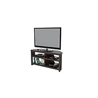 inval mtv-13519 meuble tv d'angle en bois wengé espresso 127 cm