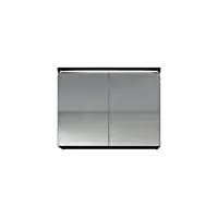 badplaats b.v. meuble a miroir paso 80 x 60 cm noir - miroir armoire miroir salle de bains verre armoire de rangement