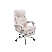 fauteuil de bureau ergonomique xl troy - rembourré revêtement en tissu - chaise de bureau à roulettes réglable en hauteur - chaise de relax, couleur:crème