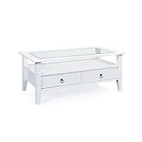 interlink 20901515 provence 7 table basse bois blanc 60 x 115 x 45 cm
