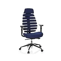 hjh office 714550 chaise de bureau ergonomique ergo line ii pro tissu bleu avec soutien lombaire & appui-tête