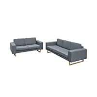 vidaxl ensemble de canapé à 2 places et à 3 places pour salon sofa gris clair