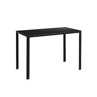 table de salle à manger design meuble minimaliste pour cuisine salon plateau en verre pieds en acier 105 x 60 x 75 cm noir