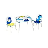 worlds apart ensemble de table avec 2 chaises pour enfants, bois, multicolore, 63 x 63 x 45 cm