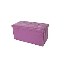 mobili rebecca® pouf boîte de rangement banc rectangle gagner de l'espace violet design contemporain salon chambre 38 x 76 x 38 cm (cod. re4903)