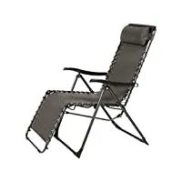 jja hes-139886 fauteuil relax de jardin, anthracite, 46cm, acier traité Époxy, taille unique