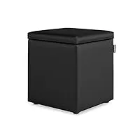 happers pouf cube rangement en similicuir pour salon ou chambre noir