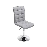 chaise de salle à manger peking v2 tissu i réglable en hauteur pivotante sur 360° et confortable avec dossier haut i couleur :, couleur:gris clair