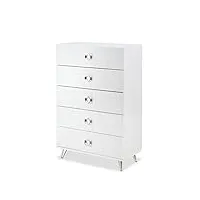 acme furniture 97370 coffre en forme d'ormes blanc/chromé taille unique