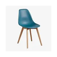 sklum chaise de salle à manger nordique scand bleu turquoise intense