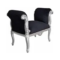 baroque banc chaise-longue noir argent banc en bois tabouret baroque palazzo en exclusivité
