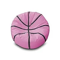 pufmania pouf ballon de basket ø 100 cm 100 x 100 cm rose