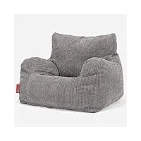 lounge pug, pouf fauteuil design, poire, pompon anthracite