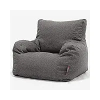 lounge pug, pouf fauteuil design, poire, interalli laine gris