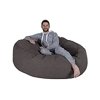 lounge pug, canapé pouf géant 'grande mammouth', pouf canapé, gros pouf, interalli laine gris
