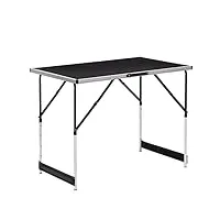 woltu® cpt8121sz table de camping pliante table de jardin table de travail table de balcon réglable en hauteur en aluminium acier mdf,noir