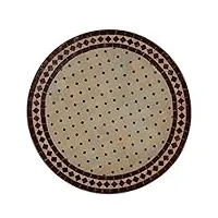 table de jardin méditerranéenne | mosaïque marocaine "rhombe bordeaux” | diamètre: 120 cm avec cadre en fer | fait à la main | table de balcon décorative, table à cocktail du jardin | mt2114