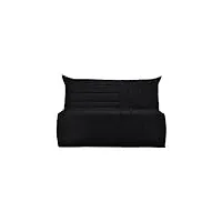 becci banquette bz 2 places avec matelas bultex - tissu 100% coton noir - style contemporain - l 142 x p 101 cm