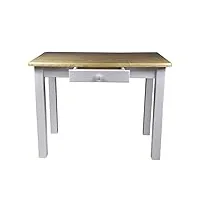 table à manger avec tiroir table de cuisine table restaurant bois de pin massif (60x100, pin laqué)