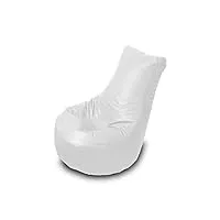 pouf chaise en similicuir l 80 x 85 cm (blanc)